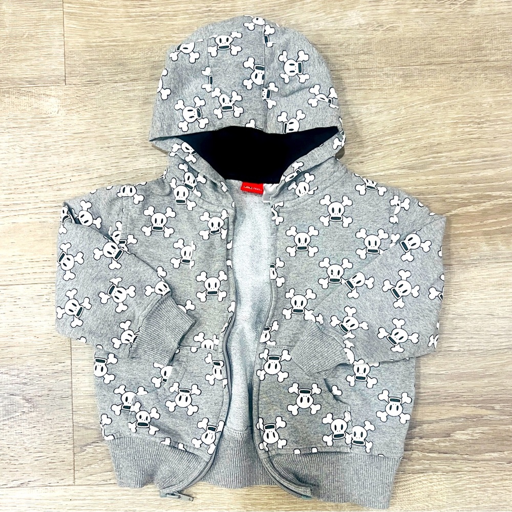 Paul Frank Kids unisex Gray Skull Hoodie Size size 3T